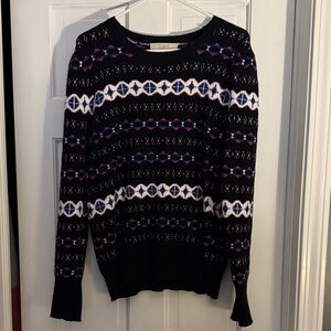 LOFT Multicolor Geometric Pattern Sweater